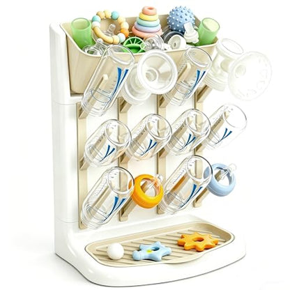GoMaihe Baby Bottle Drying Rack: Space Saving Vertical Bottle Dryer Holder - color: Gray, size: Upgraded