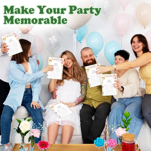 JOETMAE 5×7” Baby Predictions and Advice Baby Shower Games Cards