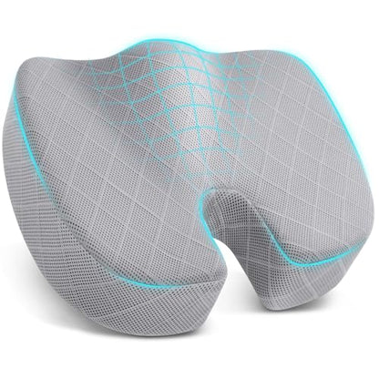 TushGuard Memory Foam Office Chair Seat Cushion - Light Grey, XX-Large - color: Light Grey, size: XX-Large