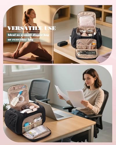 Marscamd Quilted Breast Pump Bag Compatible with Spectra S1 and S2 - color: Black
