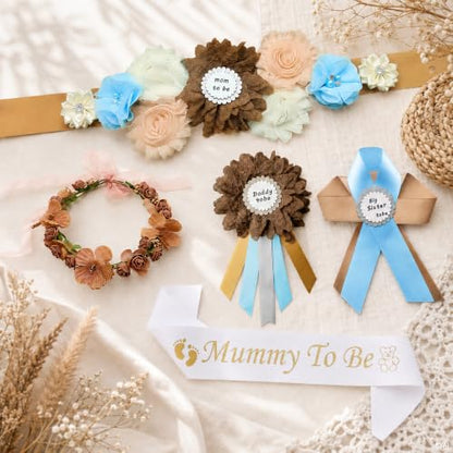 Vexillum Denim Style Maternity Sash Belly Belt Set(5pcs) - color: Brown