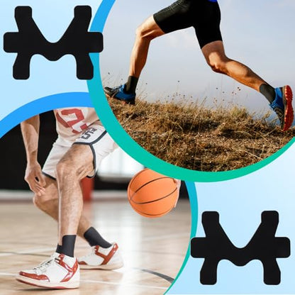 16 Pcs Precut Kinesiology Ankle Tape, Athletic Tape,Black - color: Black