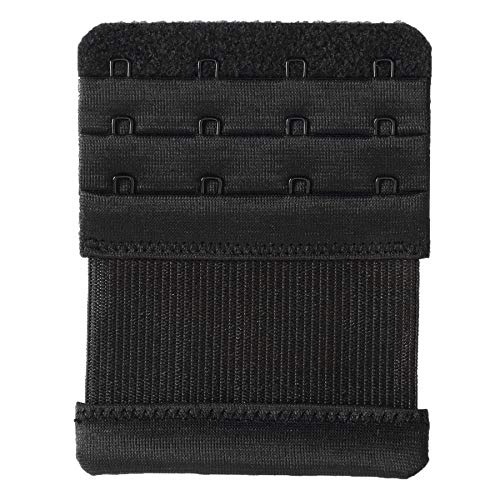 Bra Extenders 4 Hook Elastic Stretchy Bra Extensions Strap Comfortable 3pcs-Pack - color: Black, Beige, White, 4 Hook 3/4 Inch