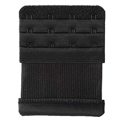 Bra Extenders 4 Hook Elastic Stretchy Bra Extensions Strap Comfortable 3pcs-Pack - color: Black, Beige, White, 4 Hook 3/4 Inch