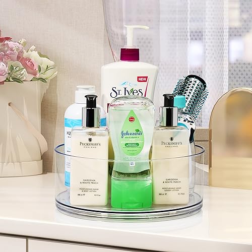 Sorbus Lazy Susan Organizer, Clear Turntable Organizer (Tall 2 Pack) - size: Tall 2 Pack