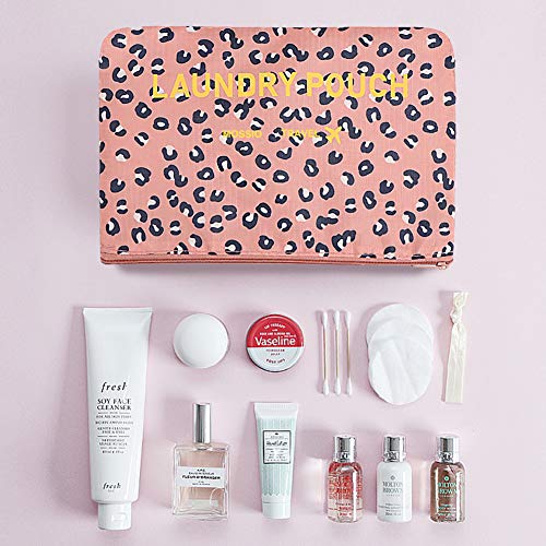 Mossio 7 Set Packing Cubes with Shoe Bag - Travel Carry On Luggage Organizer - color: Pink Leopard