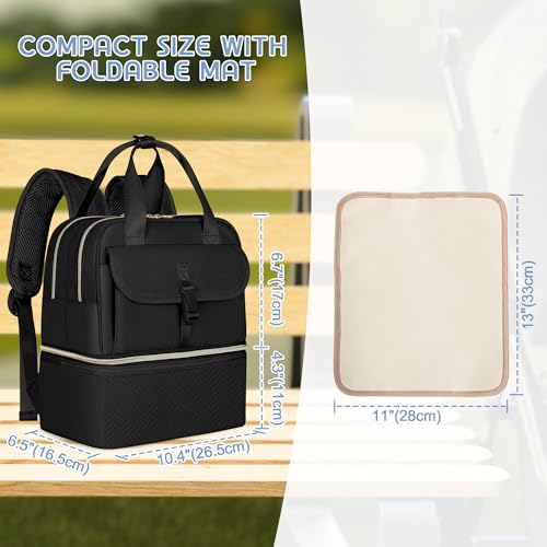 Fasrom Breast Pump Bag with Cooler Compartment, Wearable Pumping Backpack - color: Black