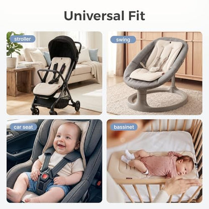 Momcozy Reversible Stroller Seat Liner, Mesh & Water-Resistant Sides - color: Khaki, size: Breathable Pad
