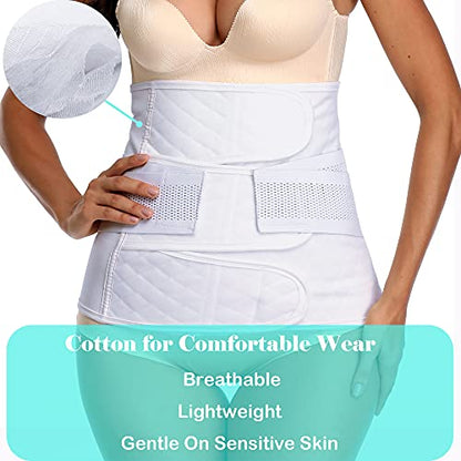 Post Belly Band Postpartum Recovery Belt Girdle Belly Binder, Cotton - size: Large
