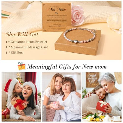 Gifts for Women, Heart Natural Stone Bracelet