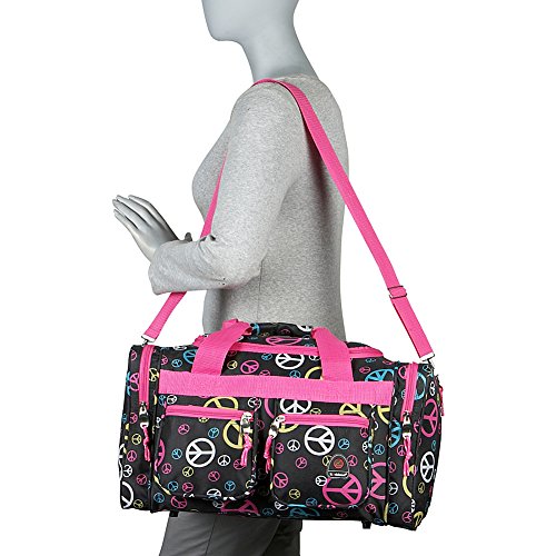 Rockland 19" Polyester Duffel Bag, Pink Giraffe - color: Pink Giraffe, size: 19"