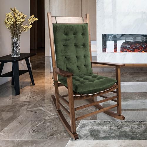 Rocking Chair Cushions High Back and Seat Cushion Green - color: Green