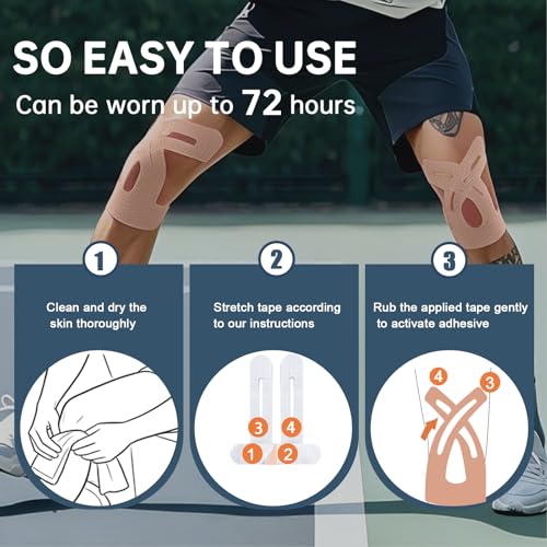 Precut Kinesiology Tape for Knees, 10 Pcs, Beige - color: Beige, size: 10 Pcs