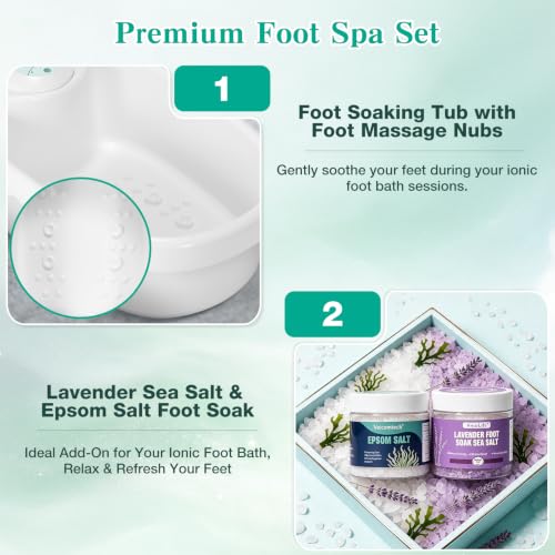Ionic Foot Bath Detox Machine with 2 Ionic Arrays & Epsom Salt
