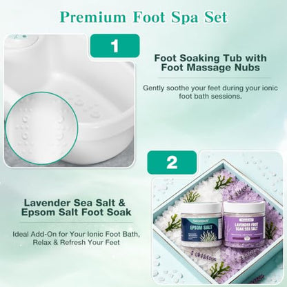 Ionic Foot Bath Detox Machine with 2 Ionic Arrays & Epsom Salt