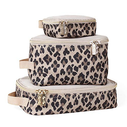 Itzy Ritzy Packing Cubes for Travel, Set of 3 Travel Organizers (Leopard) - color: Leopard