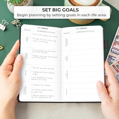 Clever Fox Pocket Planner, Mini Undated Weekly Calendar, Small Black - color: Black, size: Pocket size (3.7" x 6.7")
