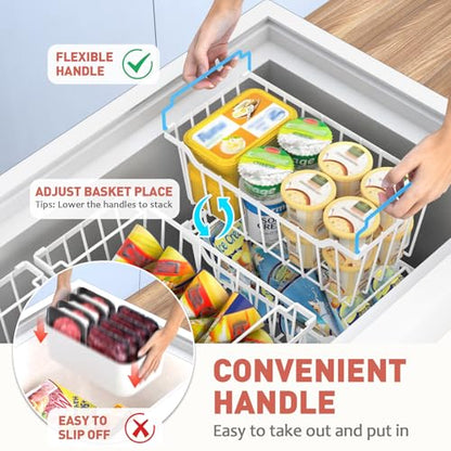 Goovilla Freezer Organizer Bins for 5-7 Cu.FT Chest Freezer, 4 Pack White - color: White