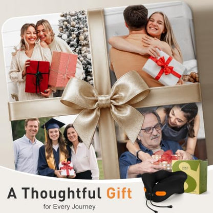 Premium Travel Pillow for Airplanes, Ergonomic Neck Pillow for Long Flights - color: Black