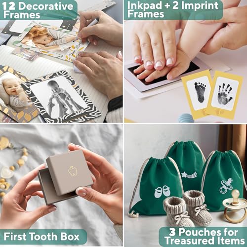 Baby Keepsake Box, Gift for New Parents and Expecting Mom, Baby Memory Box - color: Green