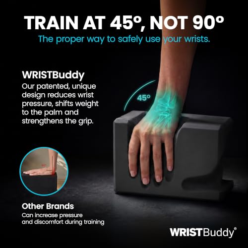 WRISTBuddy® Yoga Blocks 2 Pack, High Density Non-Slip, Hand-Shaped Design - color: Black