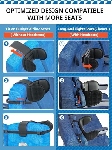 SARISUN Travel Pillow with Chin Strap for Different Seats, Stable Support - color: Pink