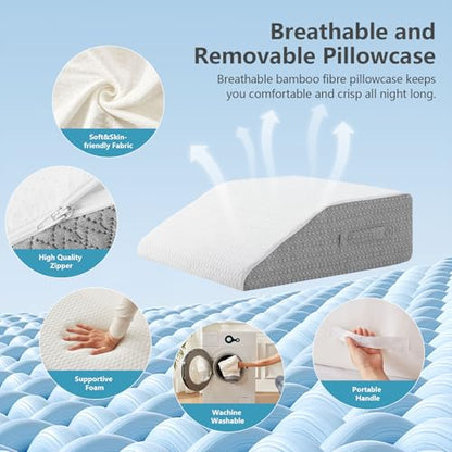 Nordjager Leg Elevation Pillow, 10 Inch Memory Foam Support Cushion - size: Leg Pillow - 10 inch