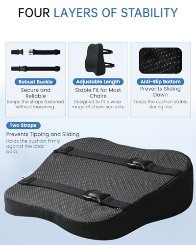 Vekkia Lumbar Support Pillow for Office Chair - Back Support for Car