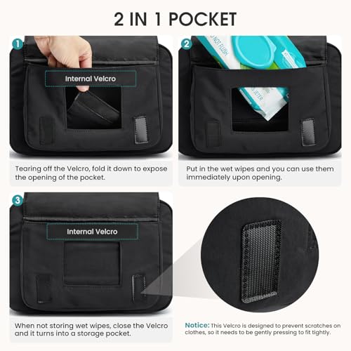 G4Free Small Diaper Bag, Mini Sling Diaper Bag with Portable Changing Pad - color: Black