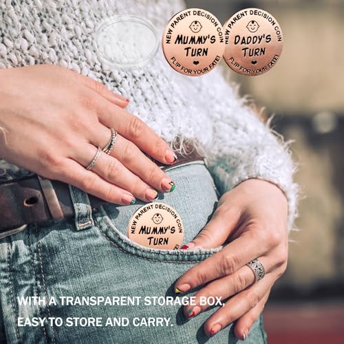 Funny Double Sided New Parents Decision Coin Pregnancy Gifts - color: Style A-rose Gold