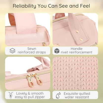 AIJIEKE Large Diaper Bag Backpack, Extra Wide Travel Diaper Bag, Pink - color: Pink
