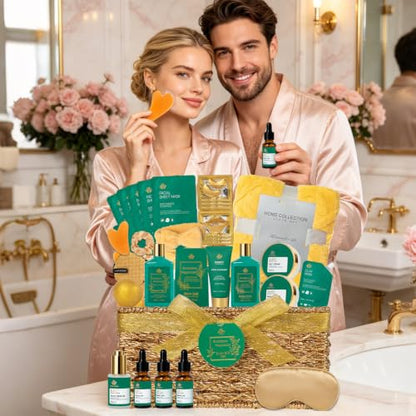 Gifts for Women & Men, 35Pcs Eucalyptus Home Spa Gift Basket, Get Well Soon