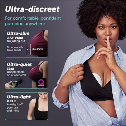Elvie - Double, Wearable Breast Pump w/App - The Smallest & Quietest - Portable - Hands Free & Discreet - Automated with Four Personalized Settings