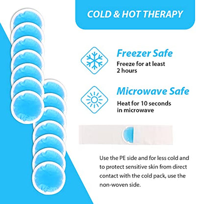 NEWGO Small Ice Packs for Injuries Reusable with Cloth Backing, 14 Packs - color: Blue - 14 Pack