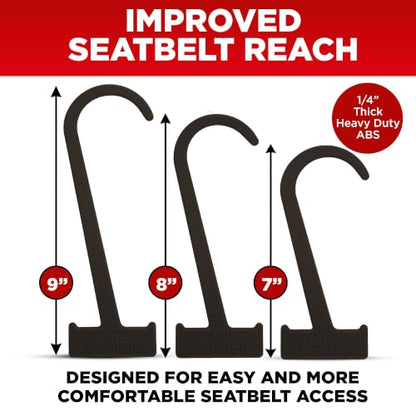 Seat Belt Catcher, Grabber, Seatbelt Reacher Tool - Black, 3 Pack - color: Black, size: 3 Piece