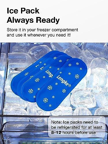Leng Ke TSA Approved Ice Packs 4 pcs, Upgraded Reusable Ice Packs for Insulin Cooler Travel Case - color: #4pcs Ice Packs
