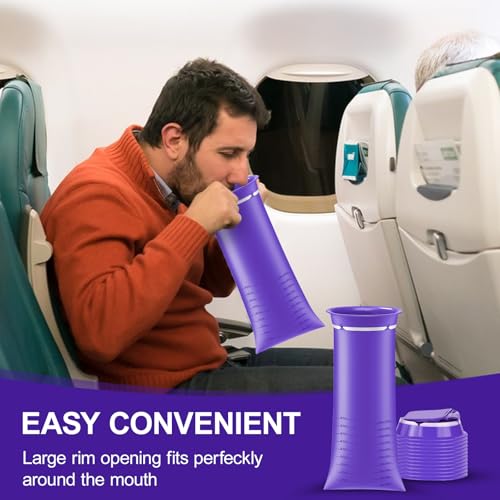 12/24 Pack Emesis Bags 1000ml Leak-Proof Purple & Blue - color: Purple-12pcs