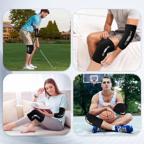 ComfiTECH Elbow Ice Pack Wrap for Arm, Knee & Calf, Flexible Ice Sleeve, L - size: L-Standard