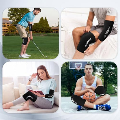 ComfiTECH Elbow Ice Pack Wrap for Arm, Knee & Calf, Flexible Ice Sleeve, L - size: L-Standard