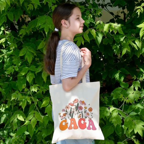 Grandma Gifts Tote Bag Birthday Mothers Day Retirement Gifts for Women Mama Nana Mimi Shoulder Bag Reusable Grocery Bags - color: Gaga