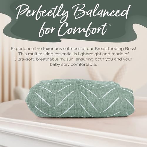 Itzy Ritzy Breastfeeding Boss Multi-Use Baby Wrap & Cover (Sage Mudcloth) - color: Sage Mudcloth, size: 47" x 47"
