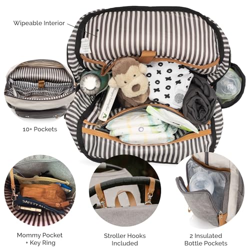 Parker Baby Co. Diaper Bag Backpack with Changing Pad - Sage - color: Sage Green