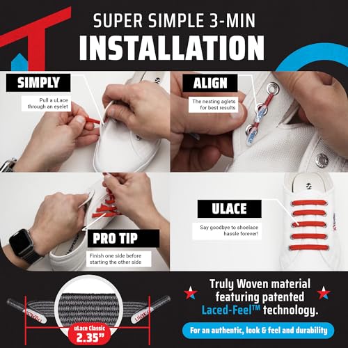 uLace Classic No-Tie Shoelaces - Elastic Shoe Laces for Sneakers - 14 Laces - color: Rainbow