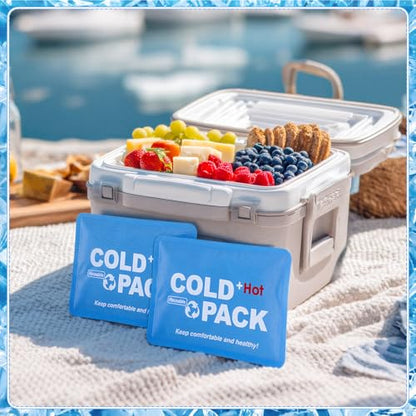 4 Pack Reusable Soft Ice Packs for Coolers Lunch Boxes Slim Ice Packs Bulk Flexible Gel Freezers for Cooler Bags Backpacks Cooling Beach Camping Office
