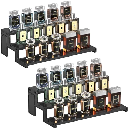 Lifewit 14″ Spice Rack, Perfume Cologne Stand, Tool-Free Assembly, 2 Pcs - color: Black, size: 14″3-Tier,2 pc