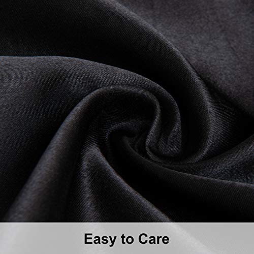 NTBAY Queen Satin Pillowcases, Set of 2, Black - color: Black, size: 2 x Queen (20 x 30 Inches)