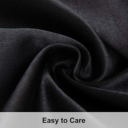 NTBAY Queen Satin Pillowcases, Set of 2, Black - color: Black, size: 2 x Queen (20 x 30 Inches)