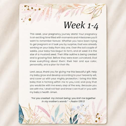 Devotional Pregnancy Prayer Cards for Christian Mothers, by Lumont - color: Floral Set