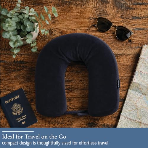 Brookstone Free Form Travel Pillow Lightweight Flexible Memory Foam Pillow - color: Black