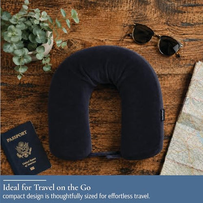Brookstone Free Form Travel Pillow Lightweight Flexible Memory Foam Pillow - color: Black